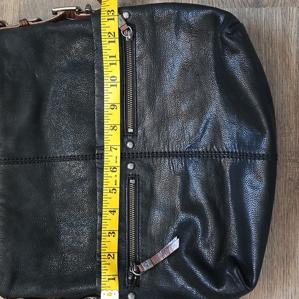 The SAK Sanibel Bag Black Leather With Brown Straps - Picture 11 of 11